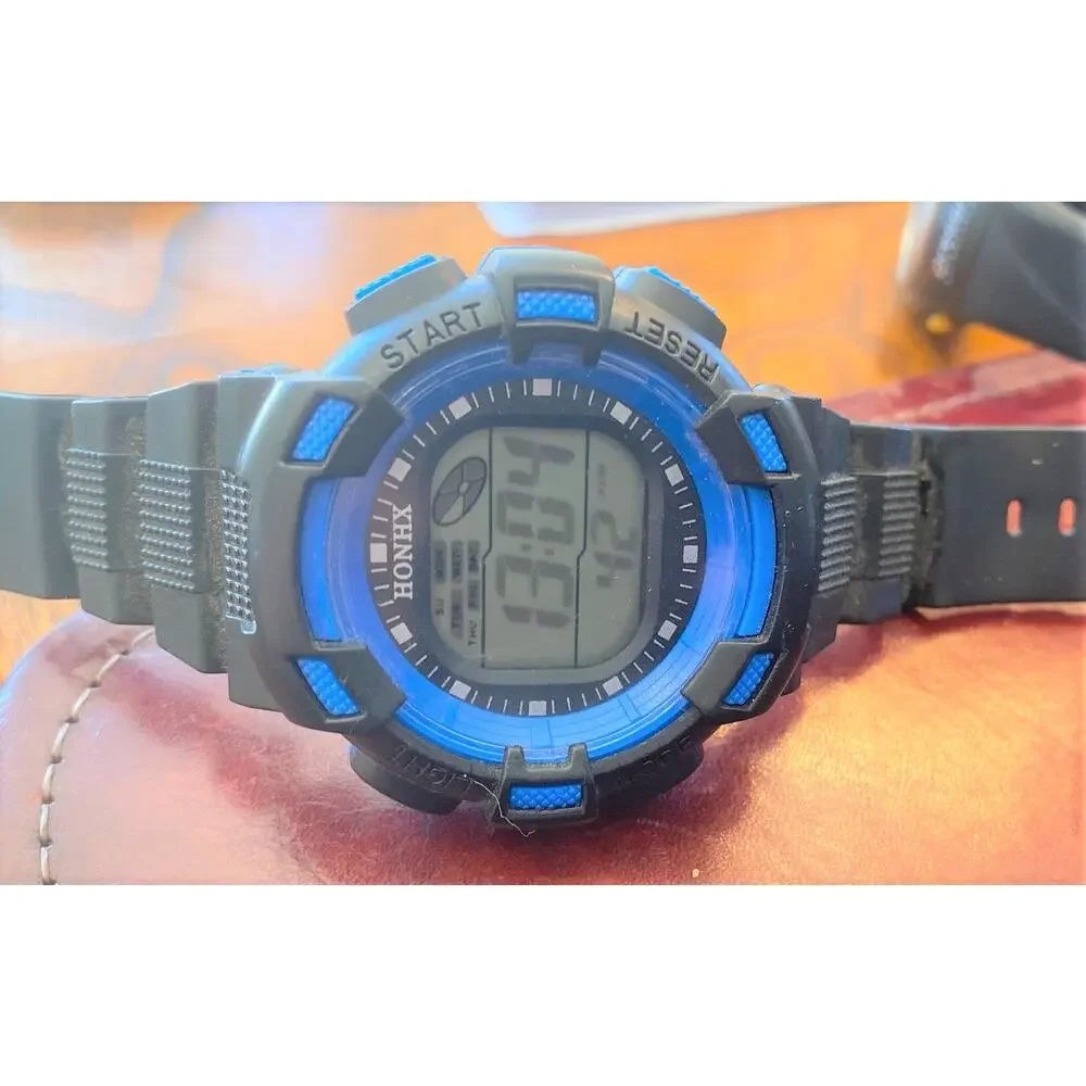 Men's 50mm Honhx Watch, Water Resistant, Digital LCD